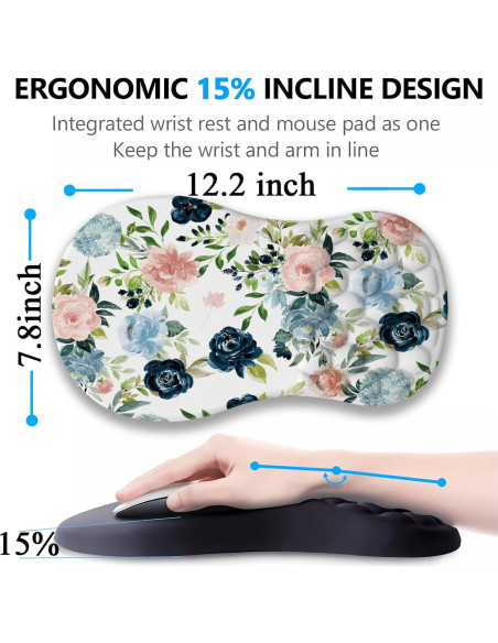 Alfombrilla de Ratón Ergonómica YKJWW Rosa con Reposamuñecas