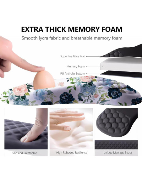 Alfombrilla de Ratón Ergonómica YKJWW Rosa con Reposamuñecas