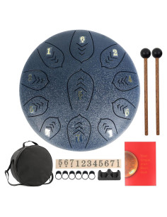 Tambor de Lengua de Acero Caballo 25 cm 11 Tonos Azul