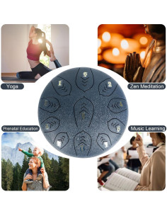 Tambor de Lengua de Acero Caballo 25 cm 11 Tonos Azul 2