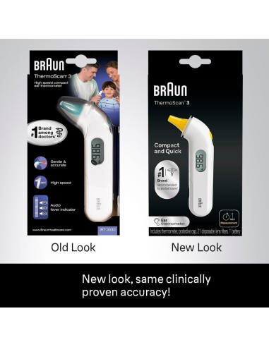 Termómetro de oído Braun ThermoScan 3, lectura rápida 1s