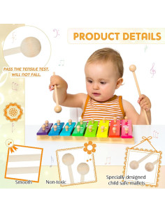 20 Martillos de Madera para Xilófono 21 cm - Baquetas Musicales 2