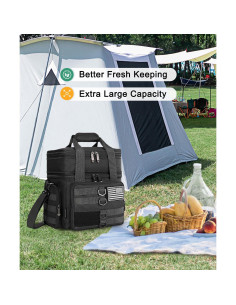 Bolsa de Almuerzo Táctica SumeStar 16.5L Negra Doble Compartimento 2