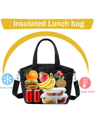 Caja de Almuerzo Aislada LOIDOU Negra 9L para Trabajo