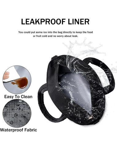 Caja de Almuerzo Aislada LOIDOU Negra 9L para Trabajo