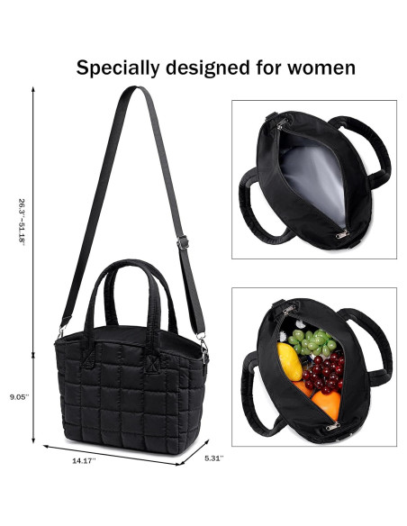 Caja de Almuerzo Aislada LOIDOU Negra 9L para Trabajo