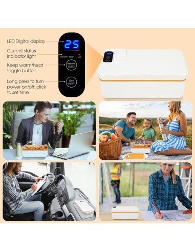 Caja de Almuerzo Eléctrica Suteng 1L Inalámbrica Acero Inoxidable