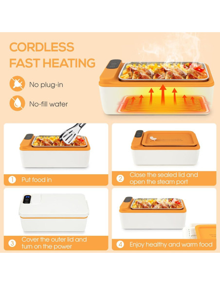 Caja de Almuerzo Eléctrica Suteng 1L Inalámbrica Acero Inoxidable