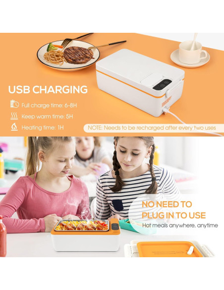 Caja de Almuerzo Eléctrica Suteng 1L Inalámbrica Acero Inoxidable