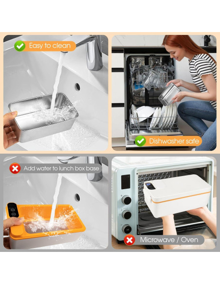 Caja de Almuerzo Eléctrica Suteng 1L Inalámbrica Acero Inoxidable