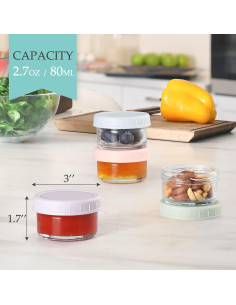 Contenedor de Aderezo VITEVER 6 Piezas 80 ml a Prueba de Fugas 2