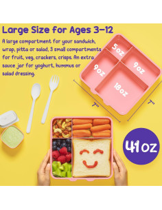 Caja de Almuerzo Bento Fimibuke 1300ml 4 Compartimentos Niños 2