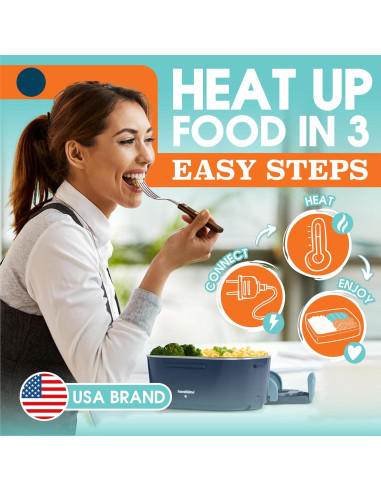 Caja de Almuerzo Eléctrica Travelisimo 1.5L Acero Inoxidable