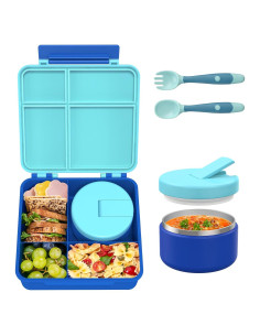 Caja de Almuerzo Bento Azul con Termo Aislado 226g