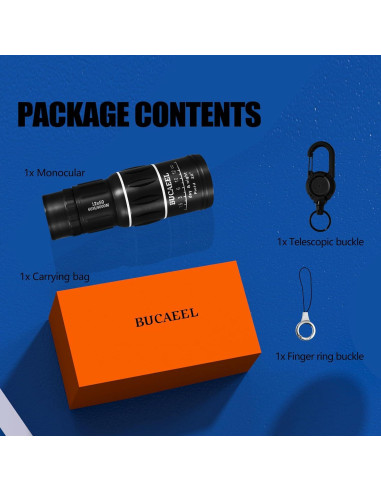 Monocular Compacto BUCAEEL 50mm Alta Potencia Negro