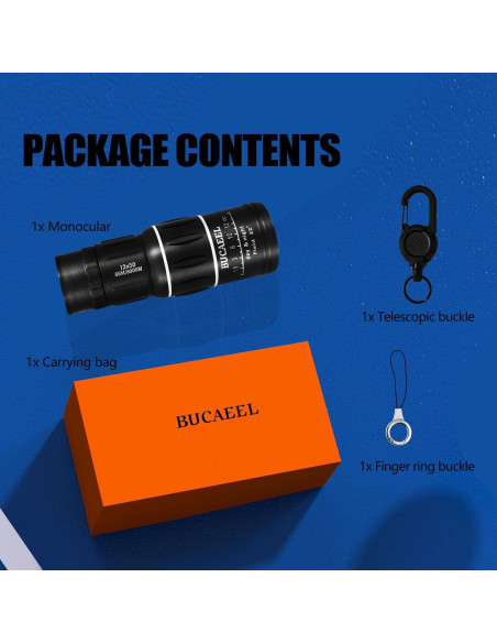 Monocular Compacto BUCAEEL 50mm Alta Potencia Negro
