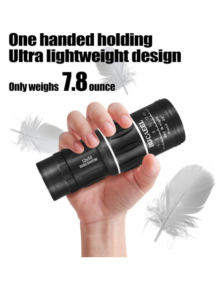 Monocular Compacto BUCAEEL 50mm Alta Potencia Negro