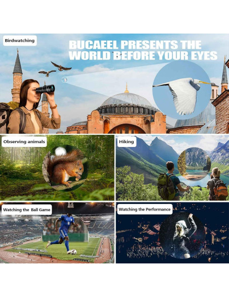 Monocular Compacto BUCAEEL 50mm Alta Potencia Negro