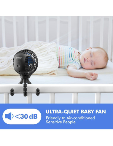 Ventilador Portátil WEGA SF01 Recargable 3 Velocidades Negro