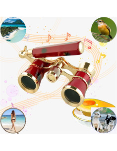 Binoculares de Ópera Yourelexit 3X25 Compactos Burdeos 2