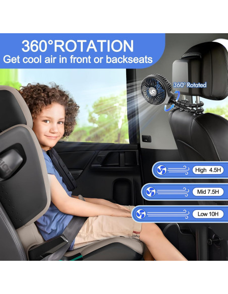 Ventilador Portátil WEGA SF01 Recargable 3 Velocidades Negro