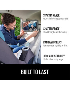 Espejo para Bebés Gorilla Grip 360 Ajustable Gris 2