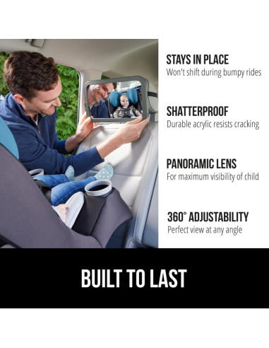 Espejo para Bebés Gorilla Grip 360 Ajustable Gris