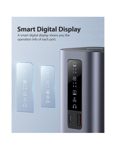 Baseus Estación de Acoplamiento 11 en 1 4K HDMI y DP + Batería 20800mAh