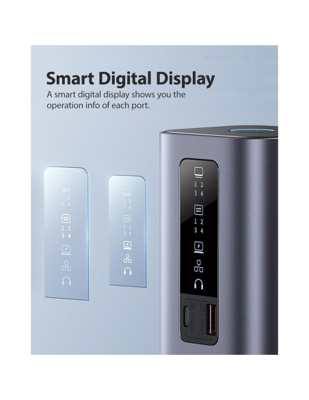 Baseus Estación de Acoplamiento 11 en 1 4K HDMI y DP + Batería 20800mAh