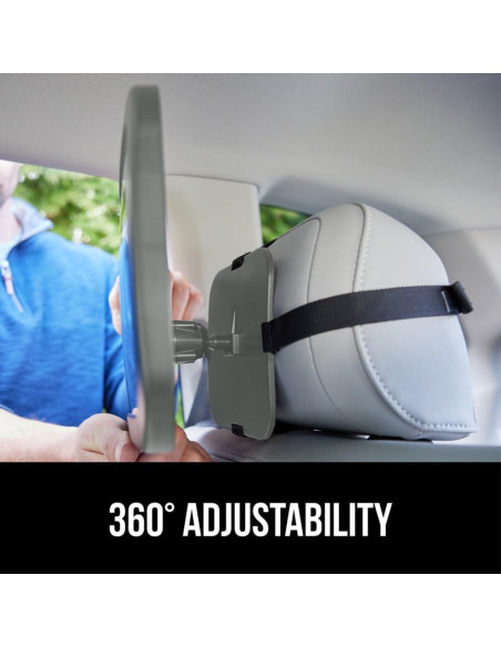 Espejo para Bebés Gorilla Grip 360 Ajustable Gris