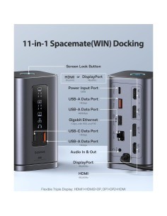 Baseus Estación de Acoplamiento 11 en 1 + Regleta USB C 6 en 1 2