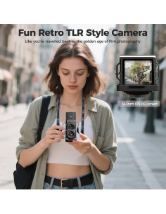 Cámara Digital Mini Retro TLR Chocapt 12MP 1080P FHD con SD 16GB 2
