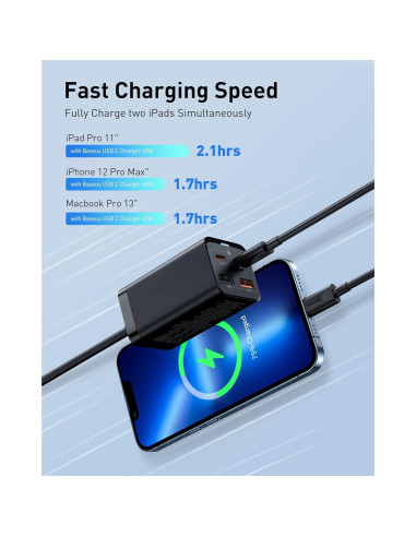 Baseus Hub USB-C 7 en 1 con HDMI 4K y Cargador 65W