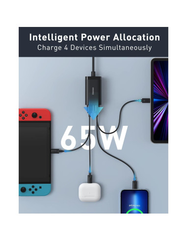 Baseus Hub USB-C 7 en 1 con HDMI 4K y Cargador 65W