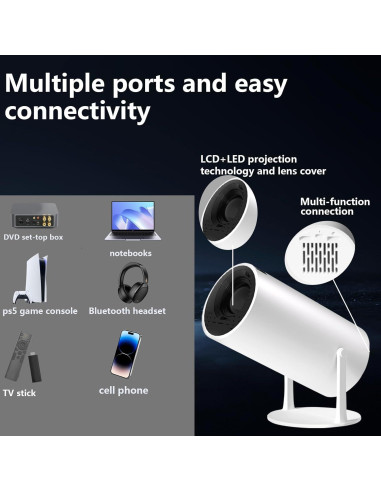 Proyector Mini Yleegs HY300, Portátil con WiFi y Bluetooth