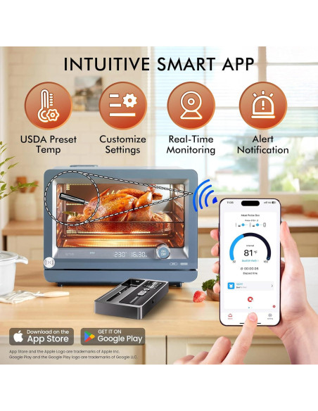 Termómetro Digital Inalámbrico CaloriMastery para Carne