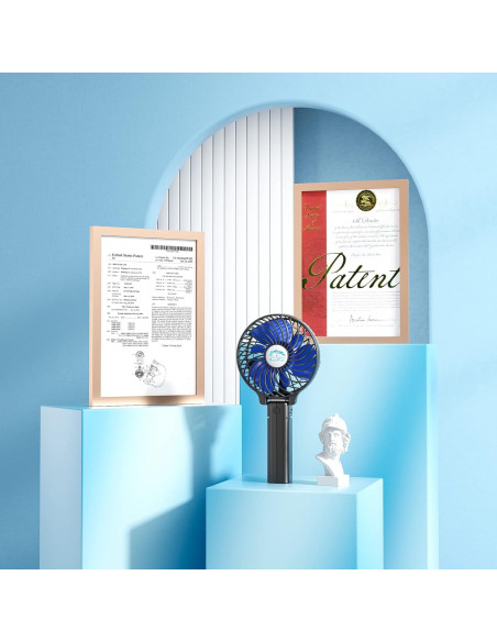 Ventilador de Mano Plegable HandFan 2000mAh USB Negro/Azul Ventilador de Mano Plegable HandFan 2000mAh USB Negro/Azul