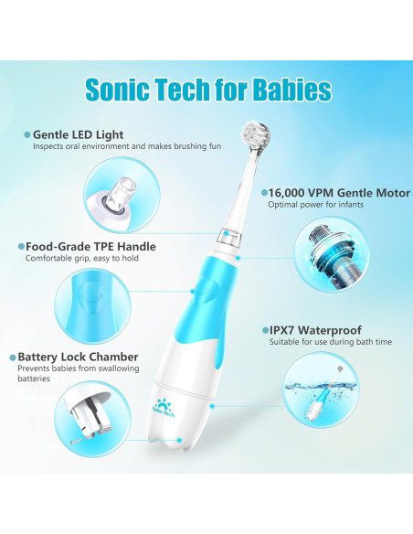 Cepillo de Dientes Eléctrico DADA-TECH para Niños 0-3 Años