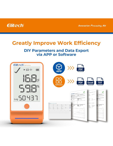 Termómetro Bluetooth Elitech GSP-6Pro-GLE 100000 Puntos