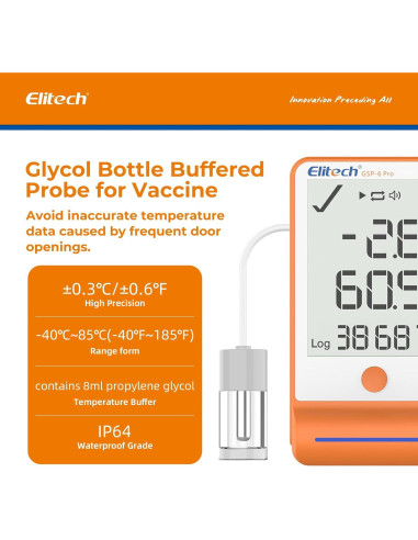 Termómetro Bluetooth Elitech GSP-6Pro-GLE 100000 Puntos