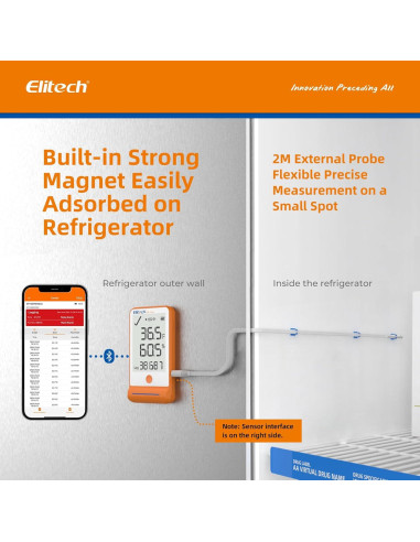 Termómetro Bluetooth Elitech GSP-6Pro-GLE 100000 Puntos