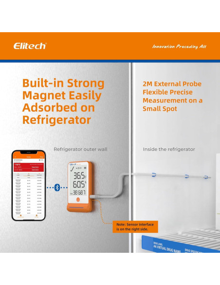 Termómetro Bluetooth Elitech GSP-6Pro-GLE 100000 Puntos