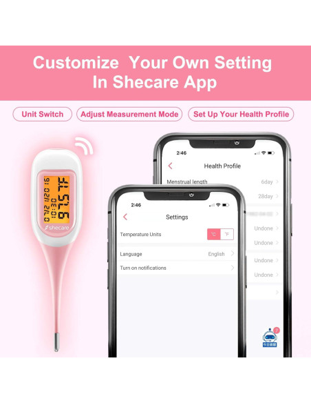 Termómetro Basal Inteligente Shecare para Ovulación
