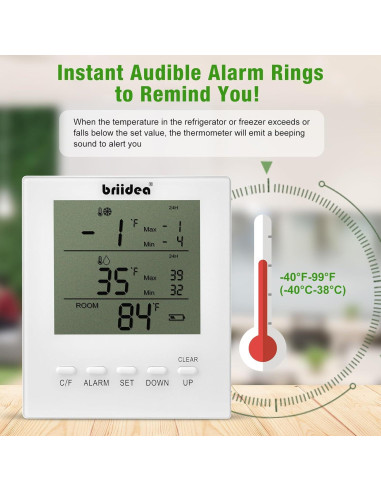 Termómetro Inalámbrico Briidea para Refrigerador y Congelador