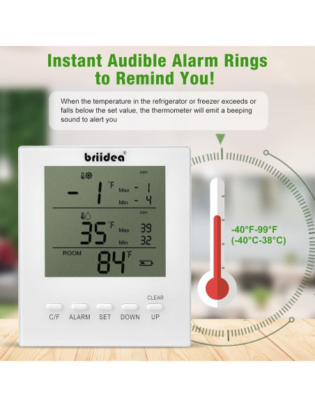 Termómetro Inalámbrico Briidea para Refrigerador y Congelador