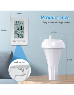Termómetro Flotante Urageuxy Digital para Piscina 0-60C 2