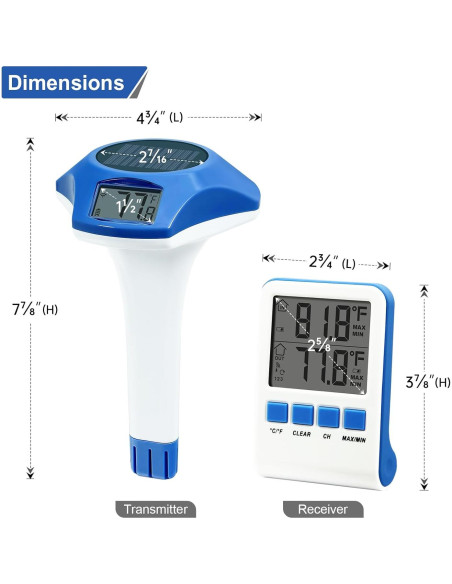 Termómetro de piscina solar Circrane digital IPX8 21cm