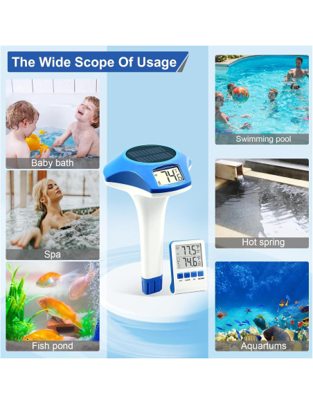 Termómetro de piscina solar Circrane digital IPX8 21cm