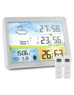Estación Meteorológica Inalámbrica HaureiGi 10 en 1 con 2 Sensores