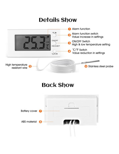 Termómetro Digital para Horno TLX DTH168 -50C a 300C
